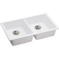thumbnail image 1 of Elkay Quartz Classic 33 x 18-1/2 x 5-1/2, Double Bowl Undermount ADA Sink with Perfect Drain, White - ELGUAD3319PDWH0, 1 of 7