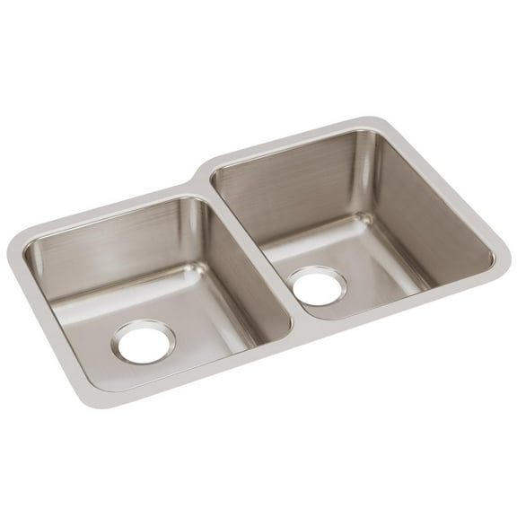 Elkay Eluh3120l Lustertone 31-1/4" Undermount Double Basin Stainless Steel Kitchen Sink -