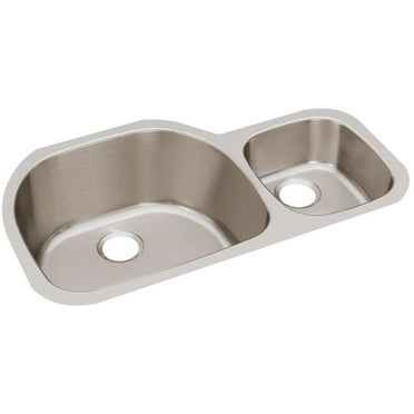 Elkay Eluh362110r Lustertone 36-1/4" Undermount Double Basin Stainless Steel Kitchen Sink