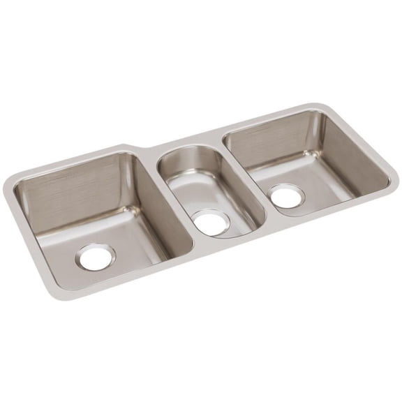 Elkay Lustertone Classic Stainless Steel 40" x 20-1/2" x 9-7/8", Triple Bowl Undermount Sink