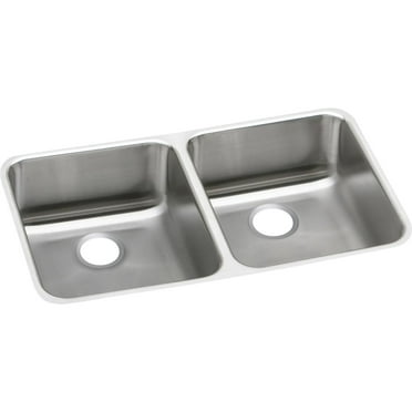 Elkay Eluhad311855 Lustertone 30-3/4" Undermount Double Basin Stainless Steel Utility Sink