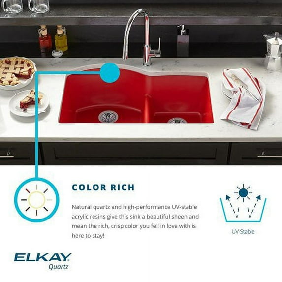 Elkay Elx2522 Quartz Luxe 25" Single Basin Kitchen Sink For Drop-In Installation - Ricotta