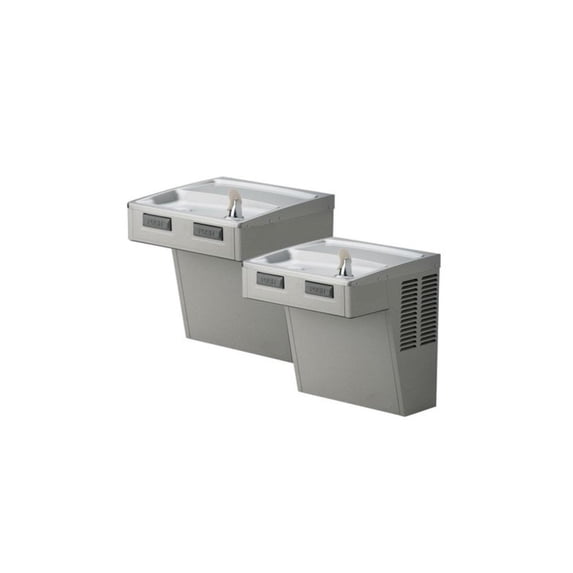Elkay Wall Mount Bi-Level ADA Cooler, Non-Filtered Non-Refrigerated Light Gray Granite