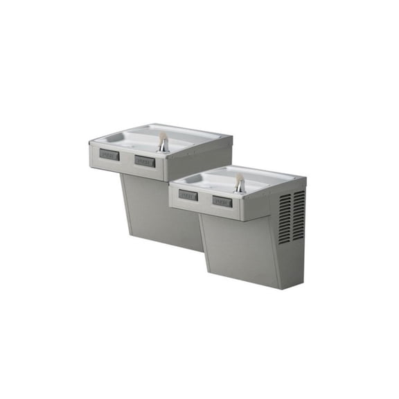 Elkay Wall Mount Bi-Level ADA Cooler, Non-Filtered Non-Refrigerated Light Gray Granite