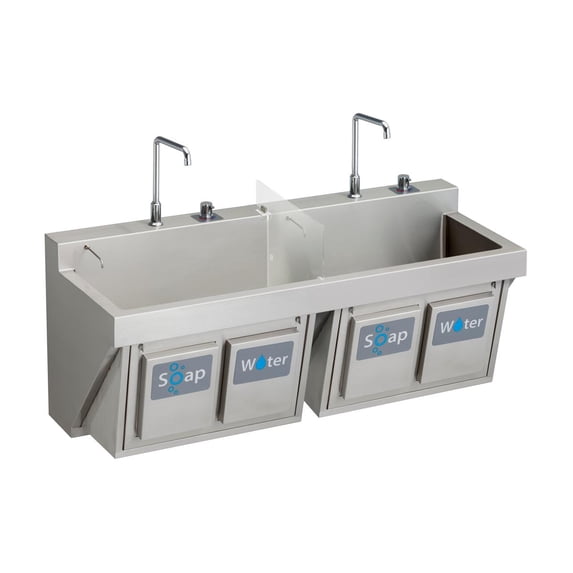 SS 60"x23"x26"Wall Dble Surgeon Sink Kit
