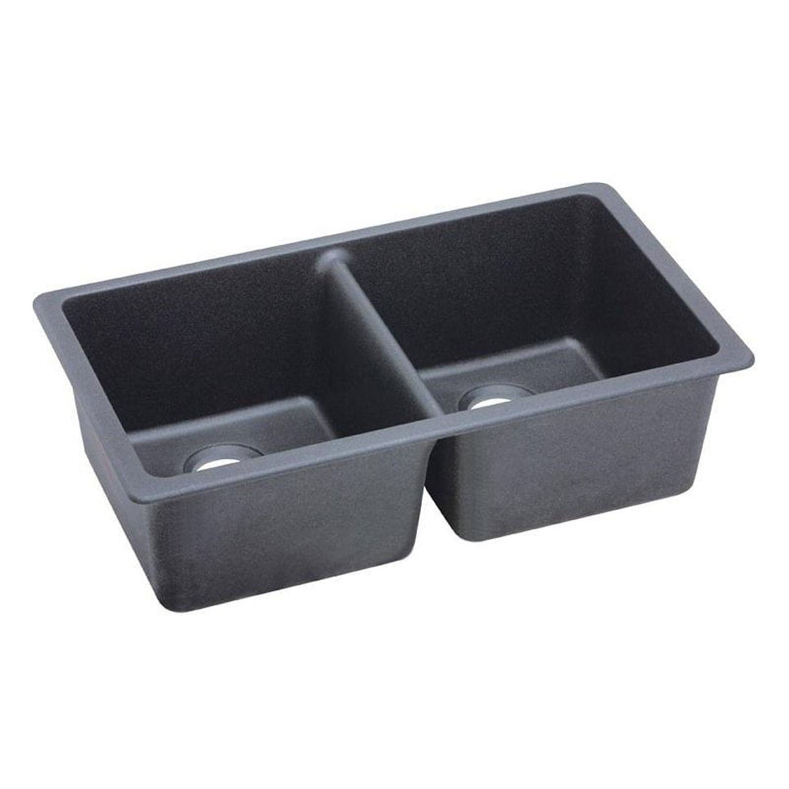 Black Quartz Double Bowl Undermount Kitchen Sink