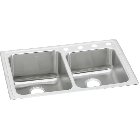 SS 33x22x10 Dbl Bowl Drop-in Sink