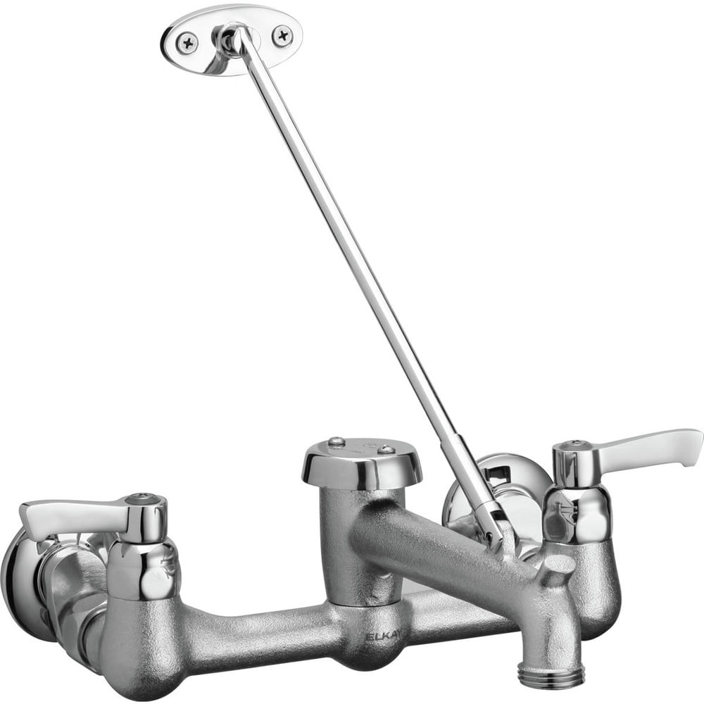 Chrome Double Handle Wall Mount Utility Faucet