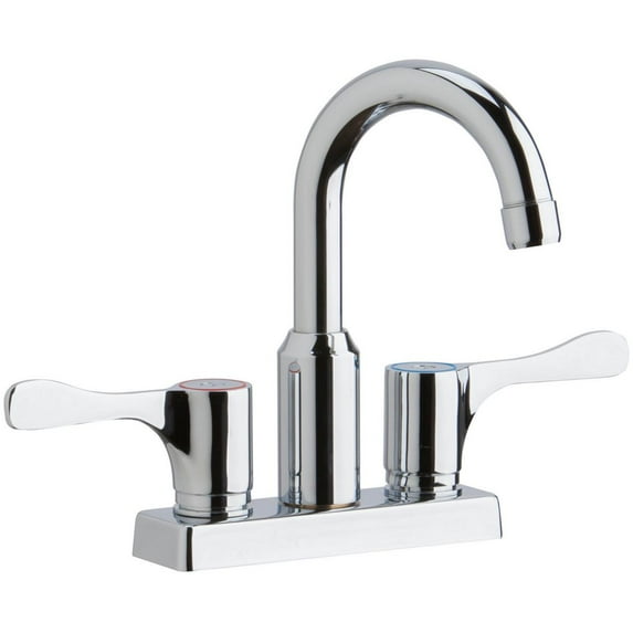 Elkay LKD24898BHC Elkay 4" Centerset Exposed Deck Mount Faucet with Arc Spout and 4" Lever Handles
