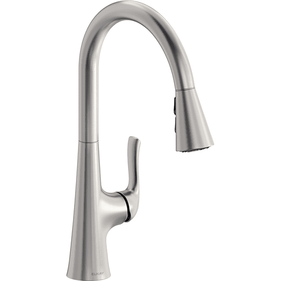 Elkay LKHA1041LS Harmony Single Hole Kitchen Faucet with Pull-down Spray and Forward Only Lever Handle, Lustrous Steel