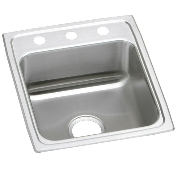 Elkay LRAD172055MR2 Ltertone Classic Stainless Steel 17" x 20" x 5-1/2", MR2-Hole Single Bowl Drop-in ADA Kitchen Sink