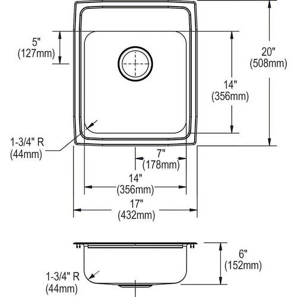 Elkay LRAD1720602 Single Bowl Sink