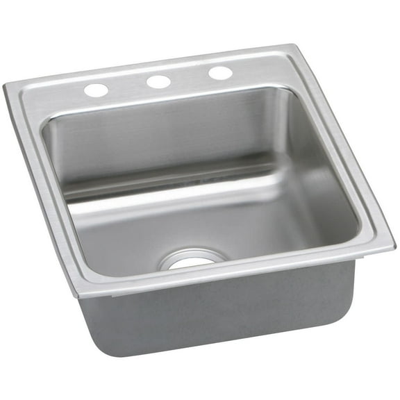 Elkay LRAD202255MR2 Elkay Lustertone Stainless Steel 19-1/2" x 22" x 5-1/2", Single Bowl Top Mount ADA Sink