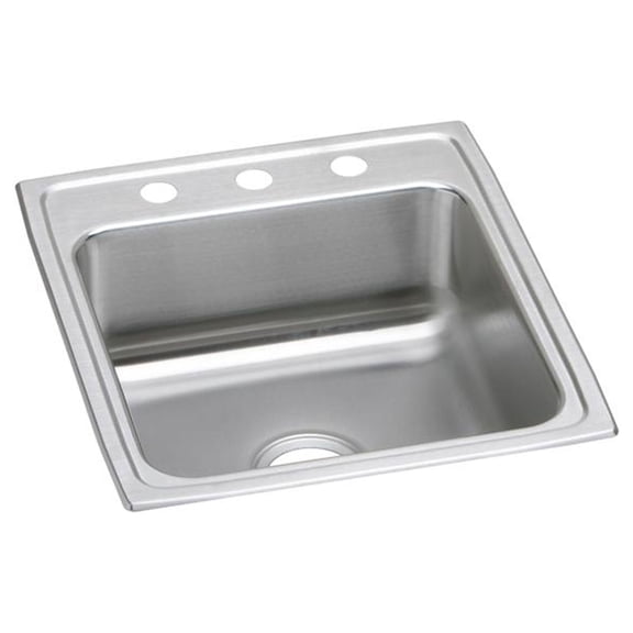 Elkay LRAD202255MR2 Elkay Lustertone Stainless Steel 19-1/2" x 22" x 5-1/2", Single Bowl Top Mount ADA Sink