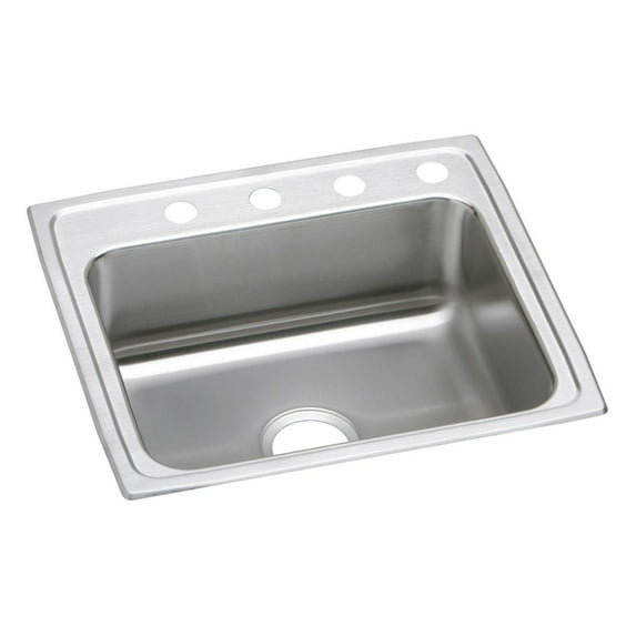 Elkay LRAD2521551 Elkay Lustertone Stainless Steel 25" x 21-1/4" x 5-1/2", Single Bowl Top Mount ADA Sink
