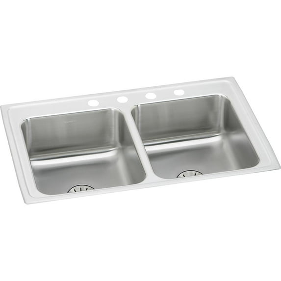 SS 29x18x6.5 Dbl Bowl Drop-in Sink+PD
