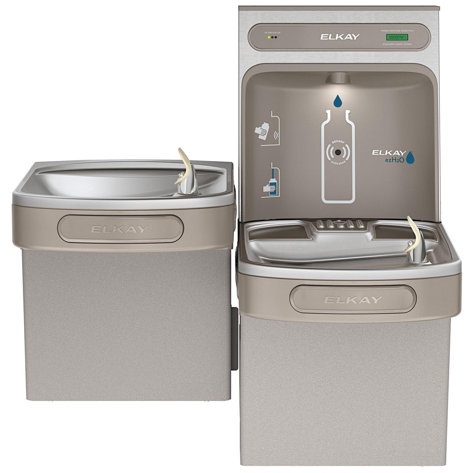 Elkay LZSTL8WSLK EZH2O Filling Station & Versatile BiLevel ADA Water