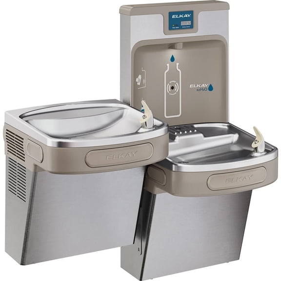 Elkay Enhanced EZH2O Bottle Filling Station, & Versatile Bi-Level ADA Cooler, Filtered 8 GPH Stainless