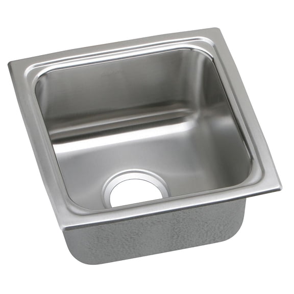Elkay, LFR1515 , 18 Gauge Stainless Steel 15" x 15" x 7.625" Single Bowl Drop-in Bar/Prep Sink, Sinks