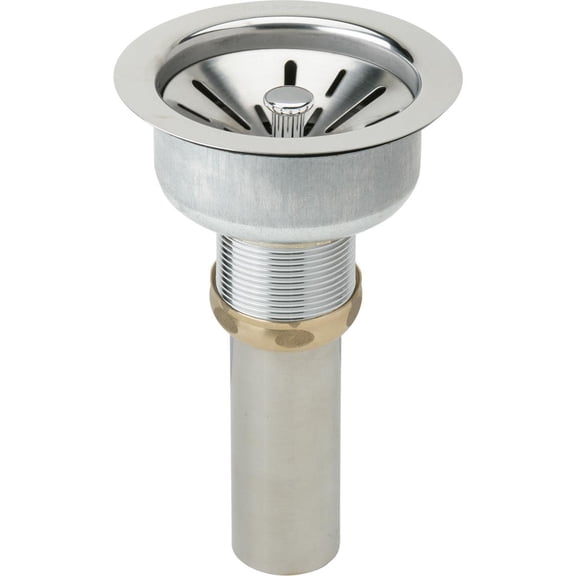 Elkay LK335 3-1/2" Drain Fitting Body, Strainer Basket, rubber seal and Tailpiece
