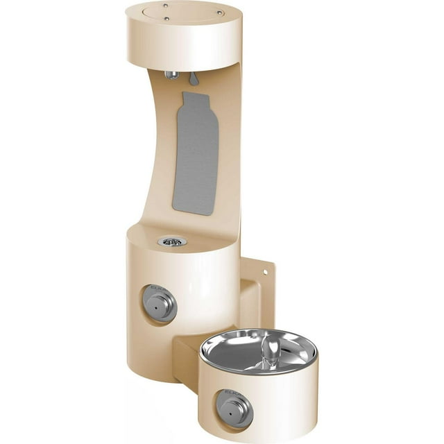 Elkay Lk4408bf Wall Mounted Outdoor Bi-Level Drinking Fountain And Bottle Filler Combo -