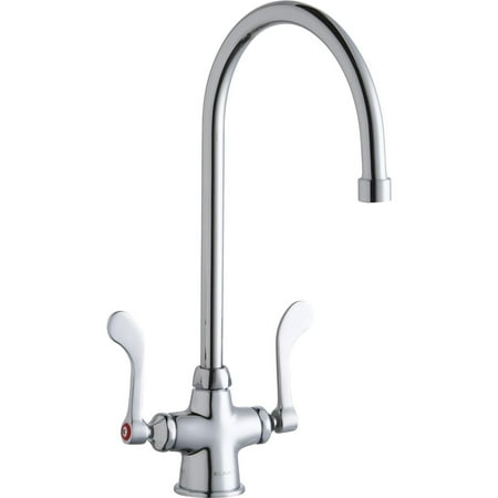 Elkay LK500GN08T4 Single Hole, Concealed Deck Faucet, 8" Gooseneck Spout 4" Chrome