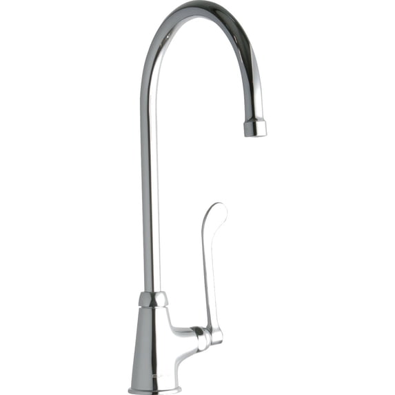 Elkay LK535GN08T6 Deck Mount 1 Hole, Gooseneck 8 inch Spout, 1 Piece Wrist Blade Handle, 6 inch Kitchen Faucets