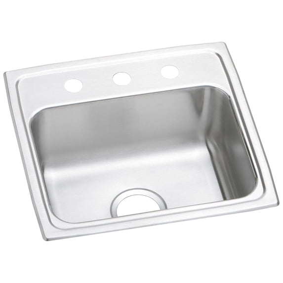 Elkay LR19181 Lustertone Stainless Steel 19" x 18" x 7-5/8", Single Bowl Top Mount Kitchen Sink