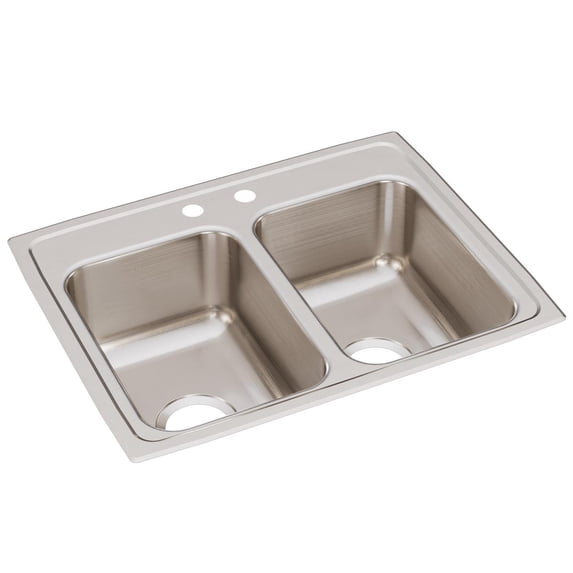 SS 25x19.5x7.6 Dbl Bowl Drop-in Sink