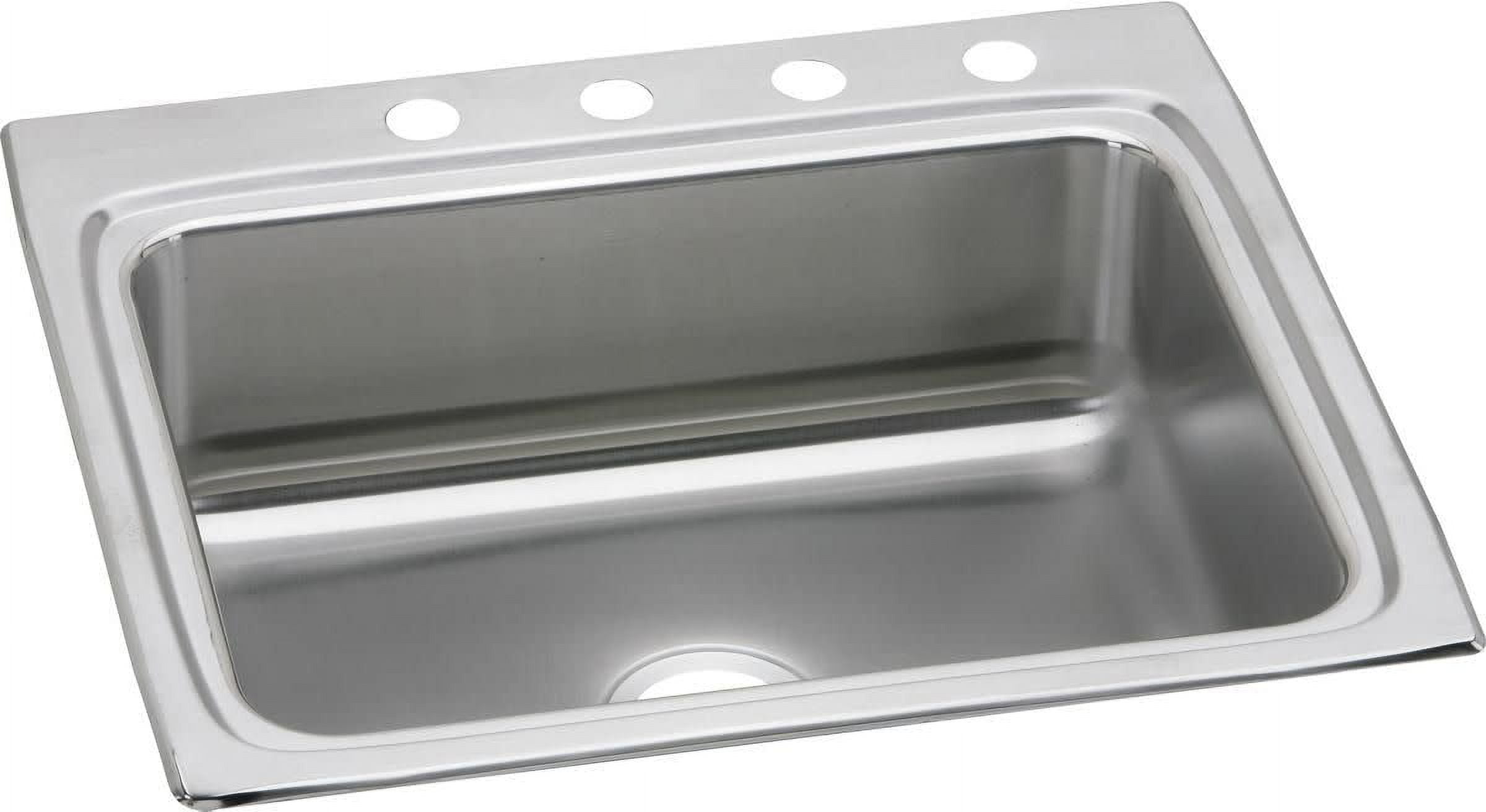 Lustertone 25" Stainless Steel Drop-In Single Bowl Kitchen Sink