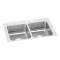 thumbnail image 1 of Elkay Lustertone Classic Stainless Steel 33" x 21-1/4" x 7-7/8", MR2-Hole Equal Double Bowl Drop-in Sink, 1 of 7