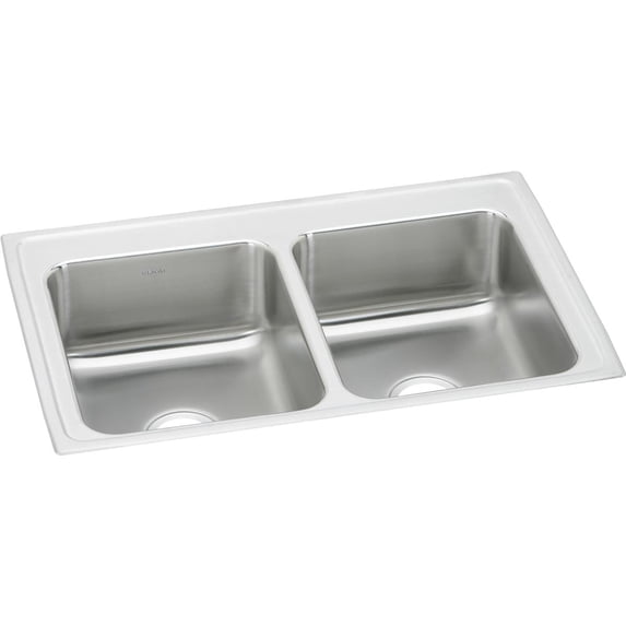 Elkay Lustertone Classic Stainless Steel 33" x 21-1/4" x 7-7/8", Equal Double Bowl Drop-in Sink