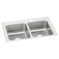 thumbnail image 1 of Elkay LR4322MR2 Lustertone Classic 43 x 22 x 7-5/8 Equal Double Bowl Drop-In Sink, 2 Holes Offset, Stainless, 1 of 7