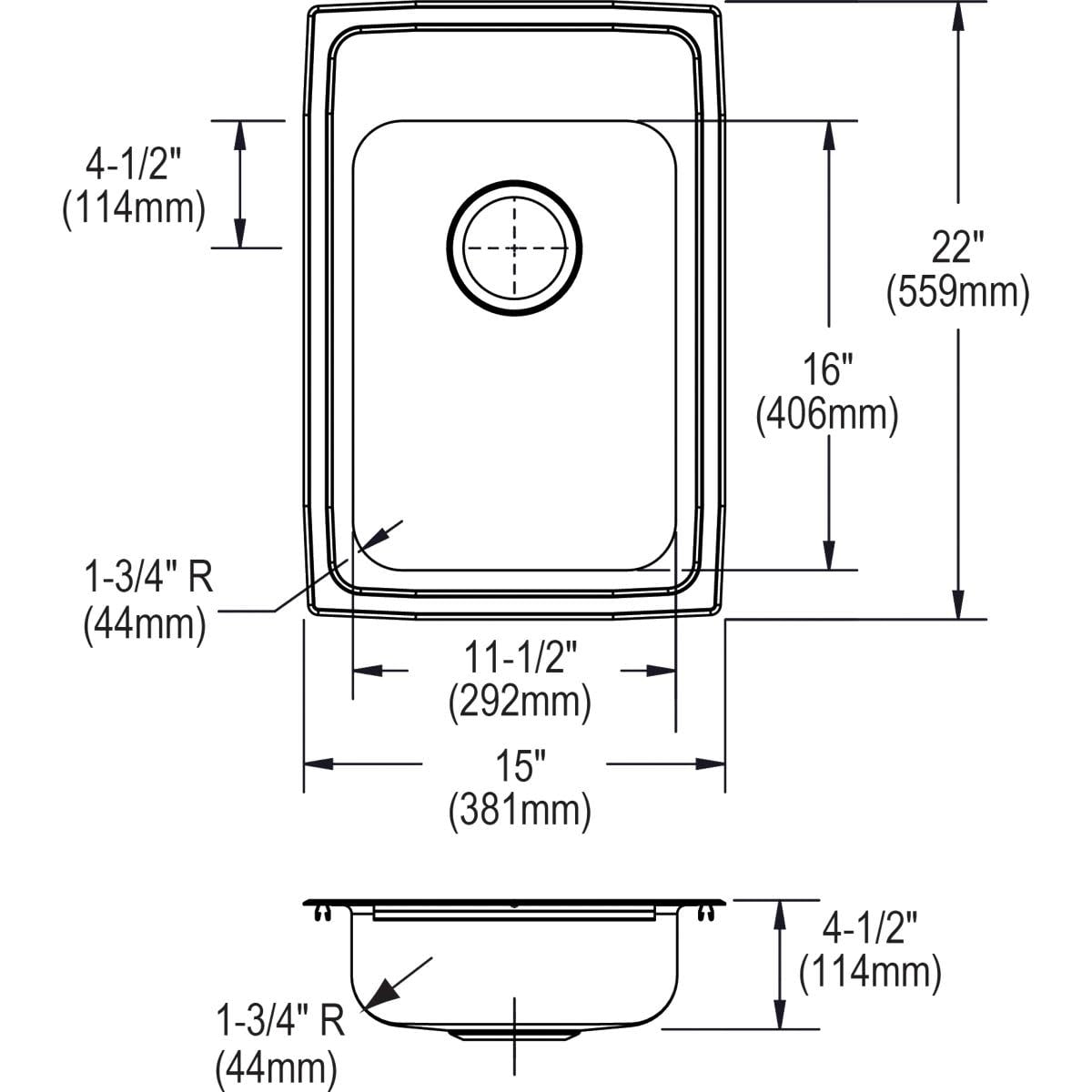 Elkay Lrad152245Cu Lustertone 15" Copper Drop In Lavatory Sink 1