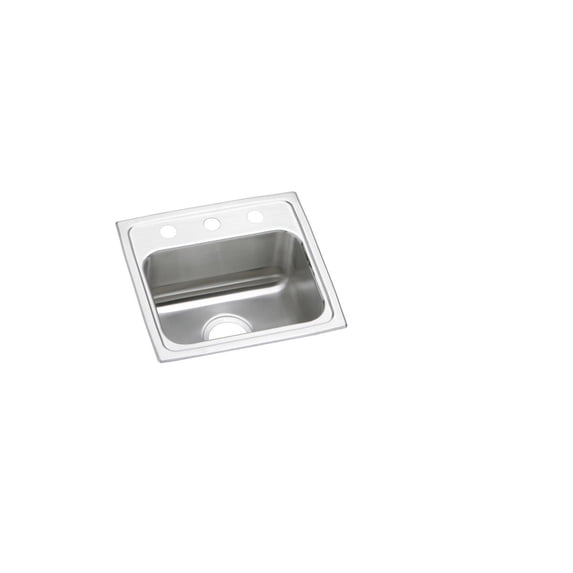 Elkay Lustertone Classic Stainless Steel 17" x 16" x 5", MR2-Hole Single Bowl Drop-in ADA Sink