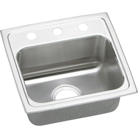 Elkay Lrad171655 Lustertone 17" Drop In Single Basin Stainless Steel Bar Sink - 4 Faucet