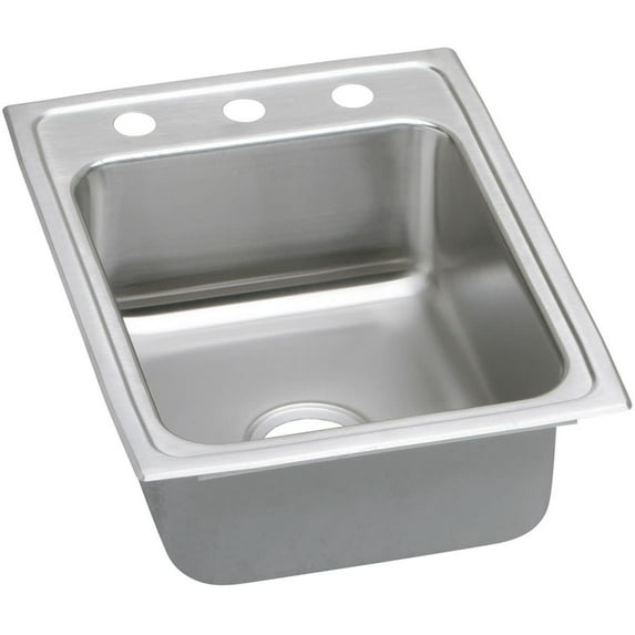 Elkay Lrad172260 Lustertone 17" Drop In Single Basin Stainless Steel Bar Sink - 1 Faucet