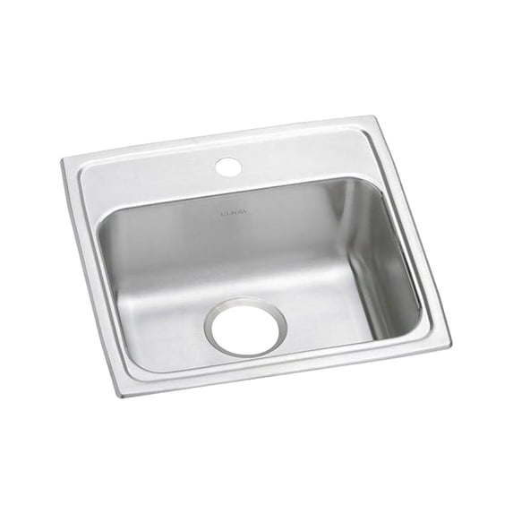 Elkay Lustertone Classic Stainless Steel 19" x 18" x 6", 1-Hole Single Bowl Drop-in ADA Sink