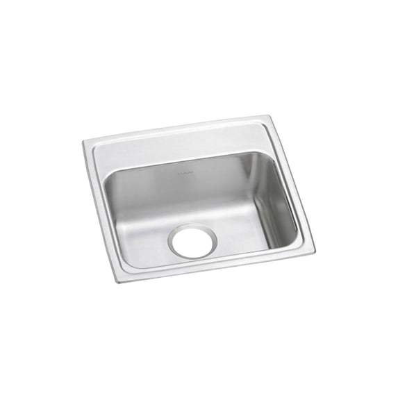 Elkay Lustertone Classic Stainless Steel 19-1/2" x 19" x 6", 0-Hole Single Bowl Drop-in ADA Sink