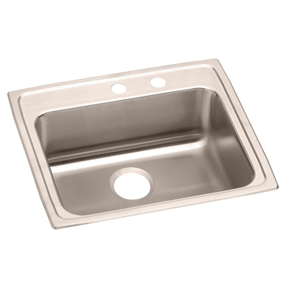 Elkay Lustertone Classic Stainless Steel 22" x 19-1/2" x 6", Single Bowl Drop-in ADA Sink