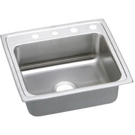 Elkay LRAD2222601 Gourmet (Lustertone) Stainless Steel Single Bowl Top Mount Sink