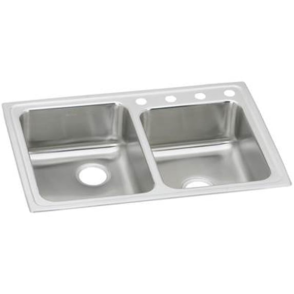 Elkay, LRAD250554 , 18 Gauge Stainless Steel 33" x 22" x 5.5" Double Bowl Drop-in Kitchen Sink, Sinks