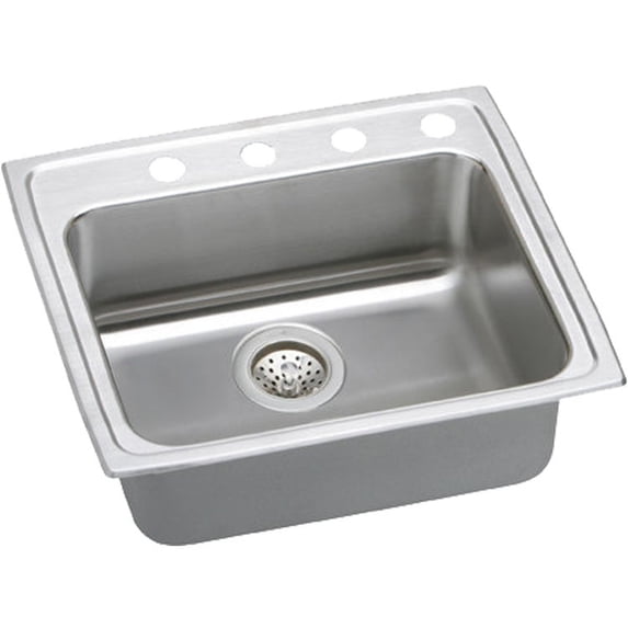 Elkay LRAD2521550 18 Gauge Stainless Steel 25 x 21. 25 x 5. 5 inch Single Bowl Kitchen Sink