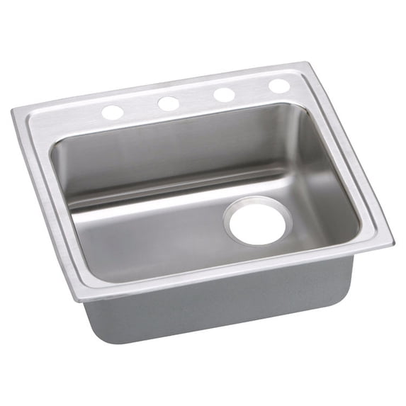 Elkay LRAD252155R4 Gourmet (Lustertone) Stainless Steel Single Bowl Top Mount Sink