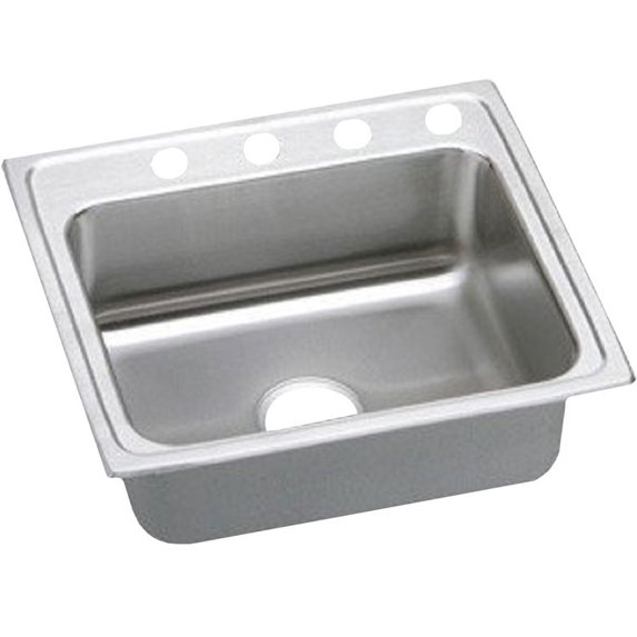 Elkay LRAD252155R3 Gourmet (Lustertone) Stainless Steel Single Bowl Top Mount Sink