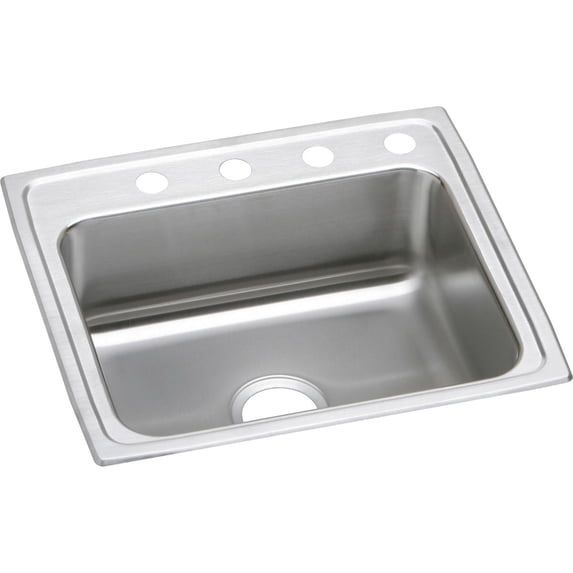 Elkay LRAD2521604 Gourmet (Lustertone) Stainless Steel Single Bowl Top Mount Sink