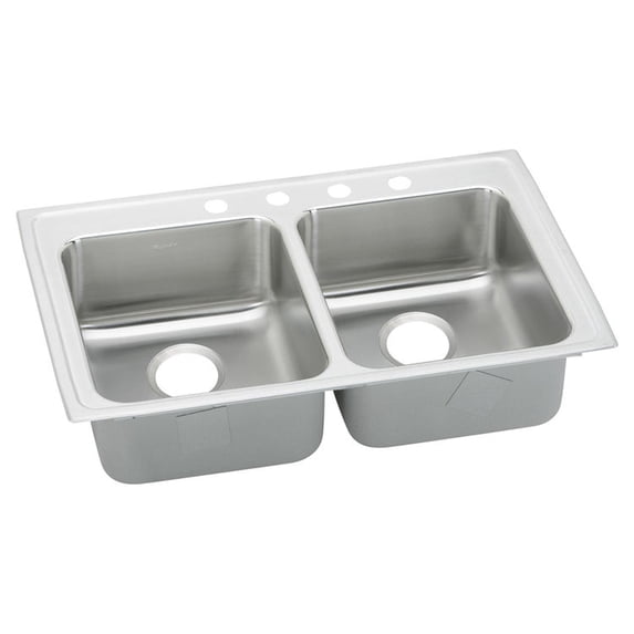 Elkay LRAD3319400 Gourmet Stainless Steel Double Bowl Sink