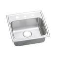 thumbnail image 1 of Elkay Lustertone Classic Stainless Steel 19" x 18" x 6", 3-Hole Single Bowl Drop-in ADA Sink with Quick-clip, 1 of 6