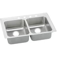 thumbnail image 1 of Elkay, LRADQ3319552 , 18 Gauge Stainless Steel 33" x 19.5" x 5.5" Double Bowl Drop-in Kitchen Sink, Sinks, 1 of 6
