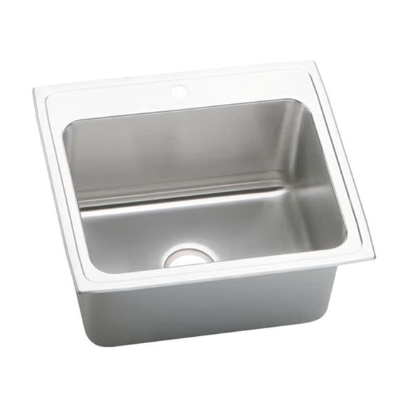Elkay, DLR2522105 , 18 Gauge Stainless Steel 25" x 22" x 10.375" Single Bowl Drop-in Kitchen Sink, Sinks